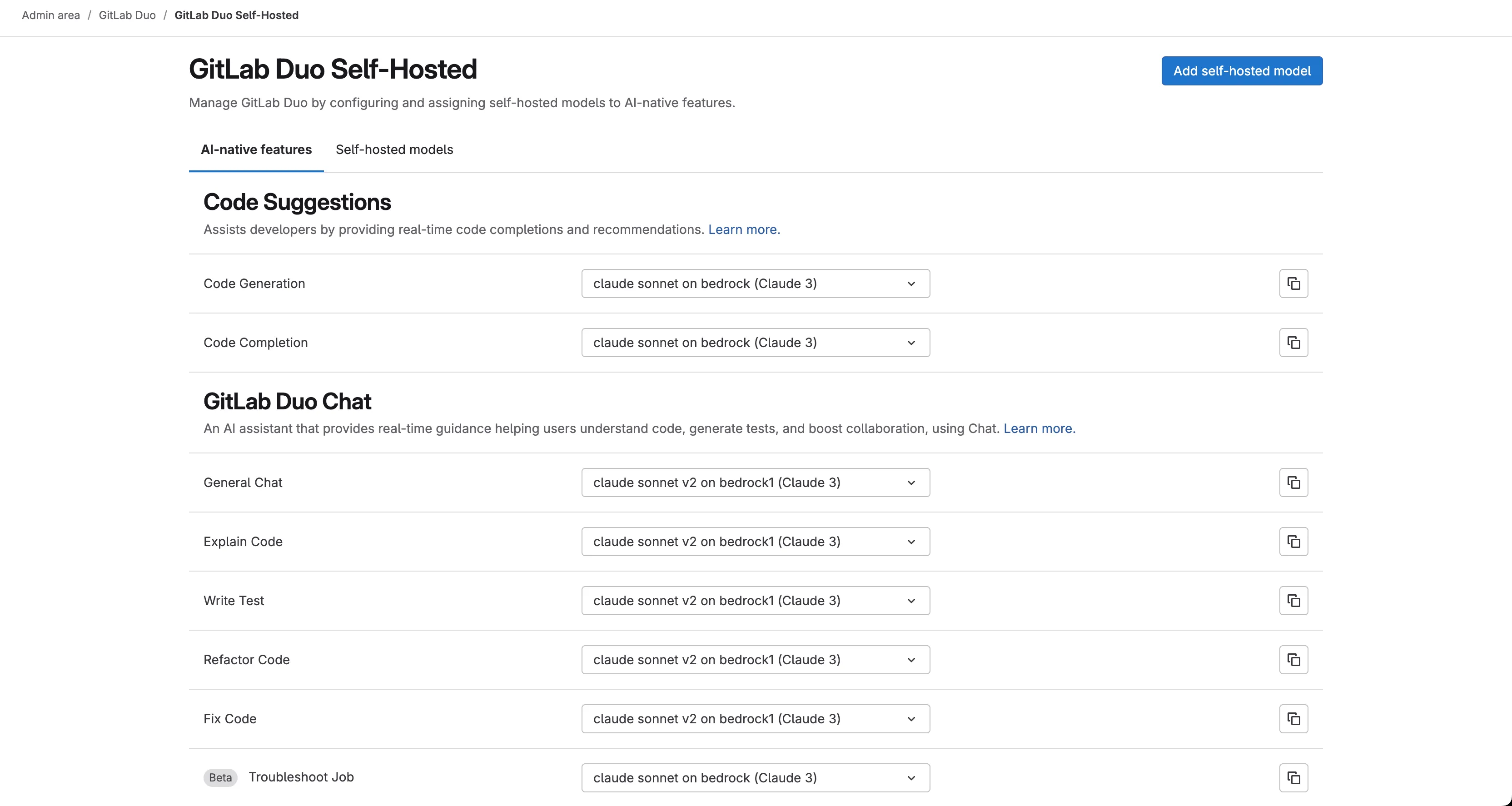 GitLab Duo Self-Hosted 기능 구성