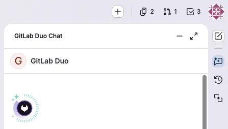 GitLab Duo 사이드바.