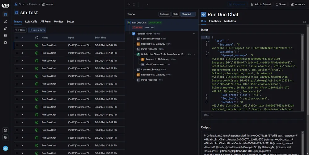 LangSmith UI