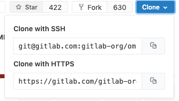 리포지토리의 SSH 및 HTTPS URL