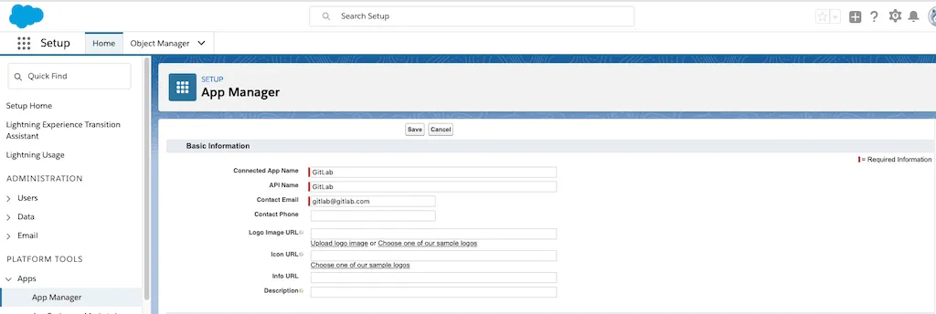 Salesforce 앱 세부 정보