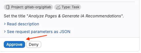 GitLab Duo가 준비한 작업 항목을 승인합니다.