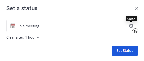 사용자 정의 상태를 지웁니다.