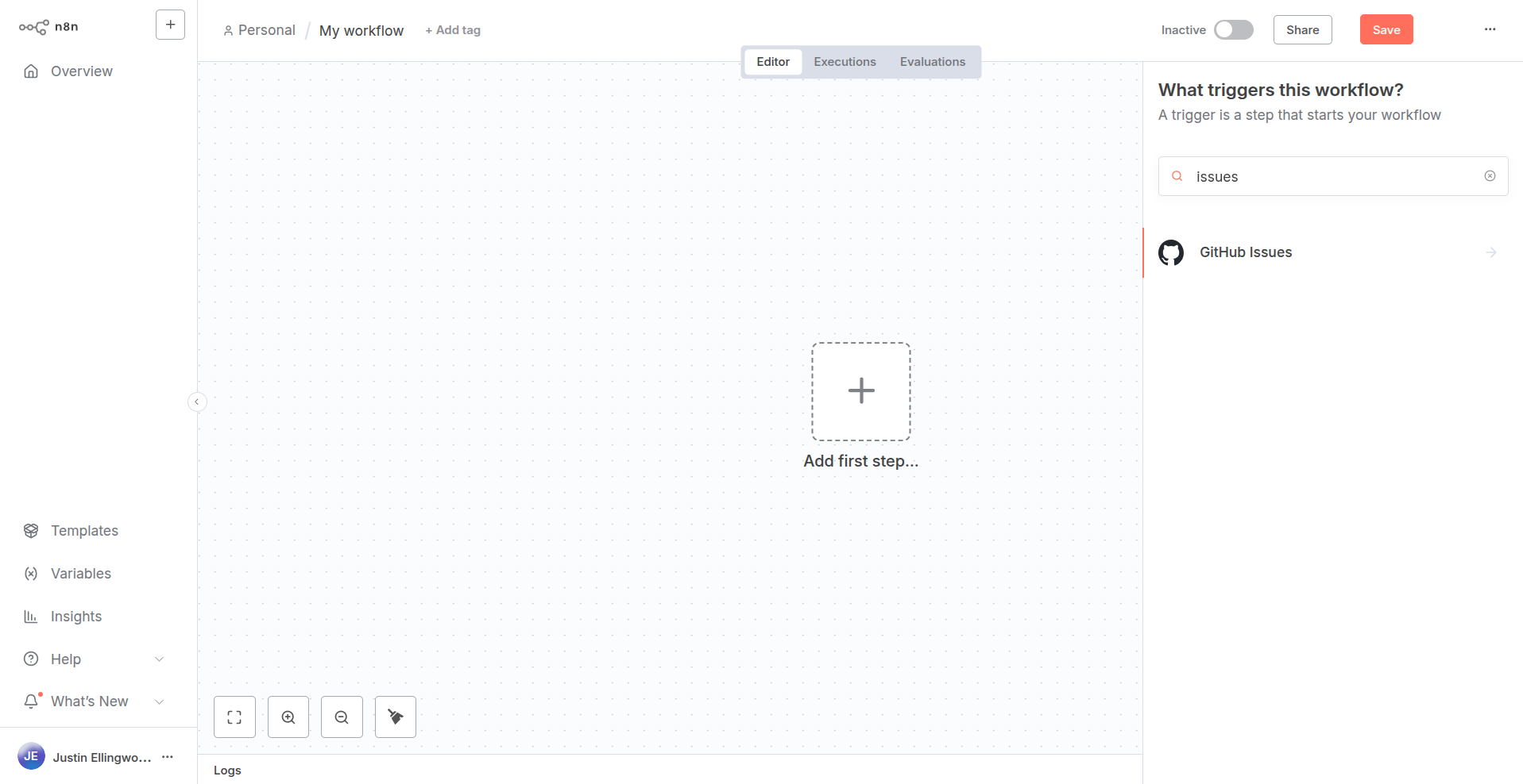nodes 패널의 node