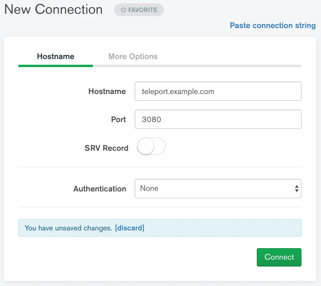 MongoDB Compass 호스트명