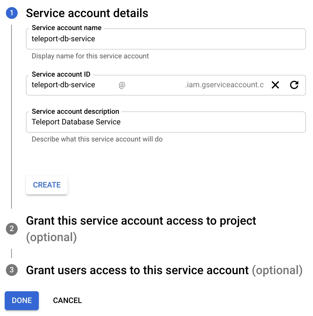 Create Service Account