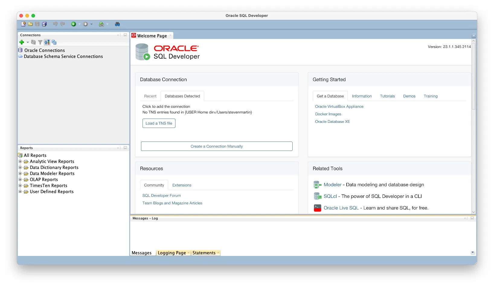 Oracle SQL Developer 데이터베이스 연결 추가