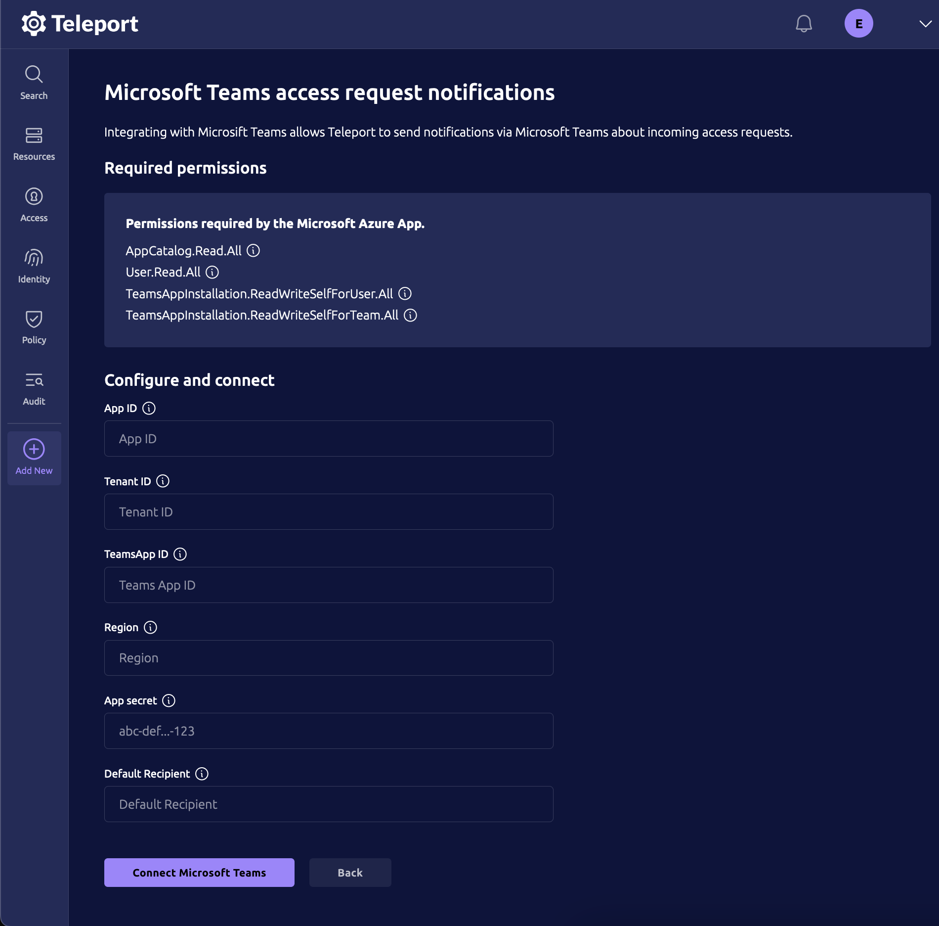 Microsoft Teams 봇 생성