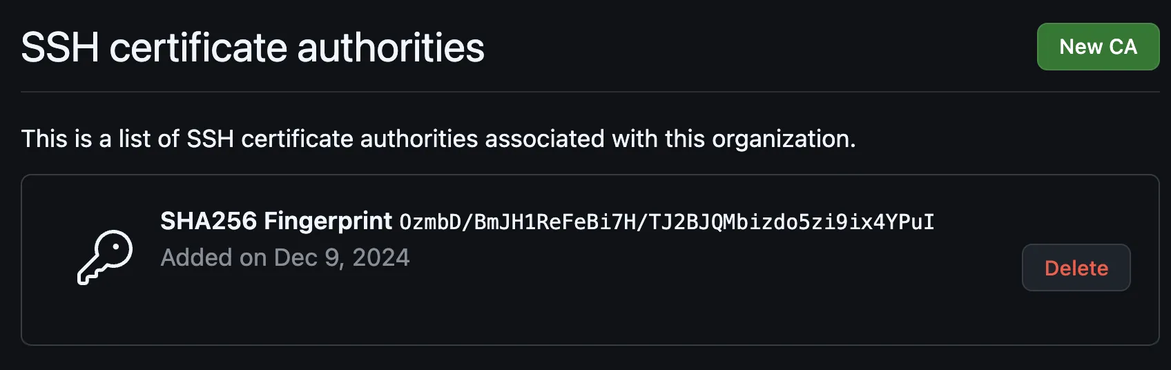 GitHub SSH certificate authorities